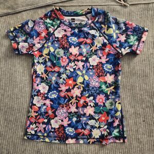 Tea Collection Caribbean Wildflowers Rash Guard Swim Top